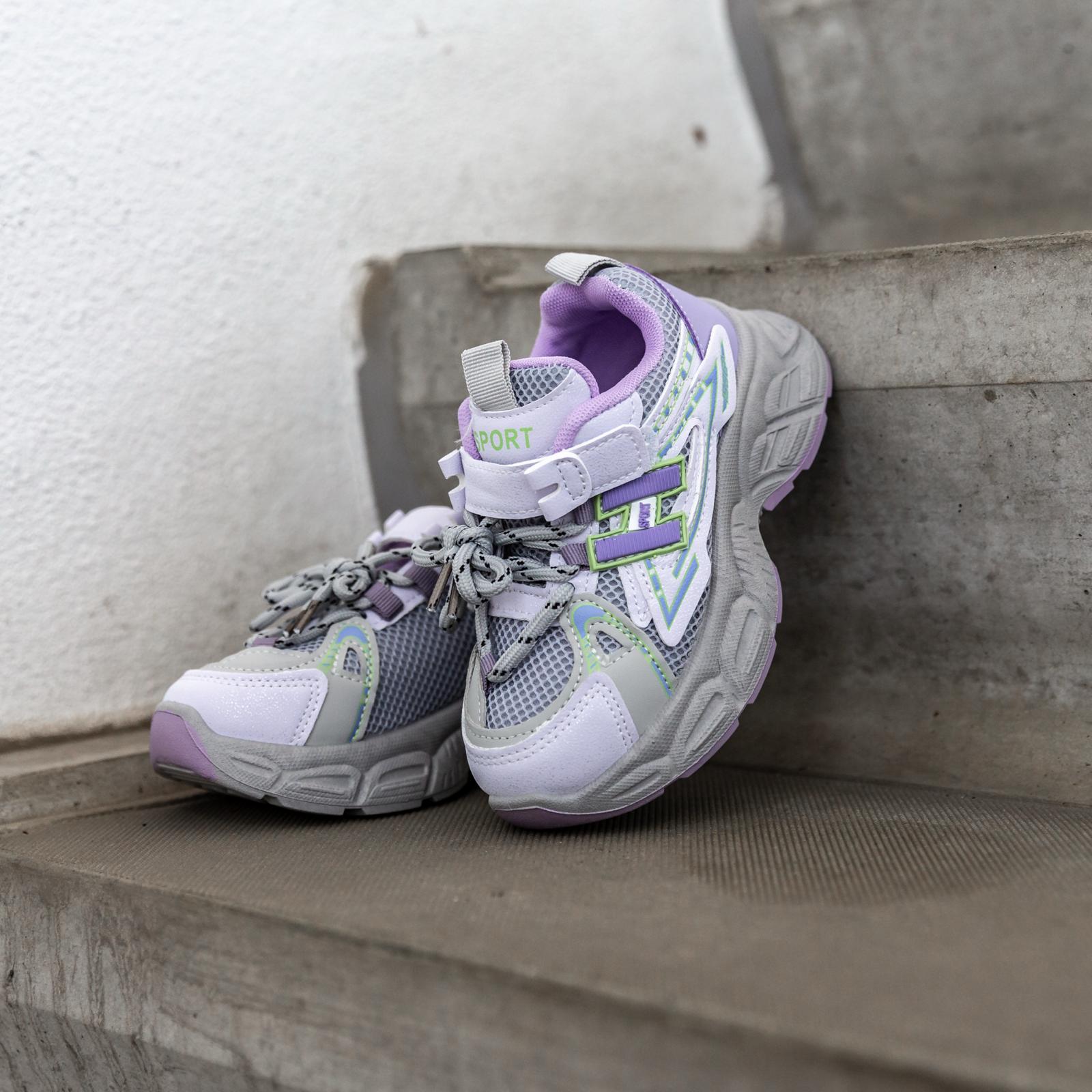 Bovenaanzicht van paarse meisjes sneaker Splashz Purple met comfortabele pasvorm